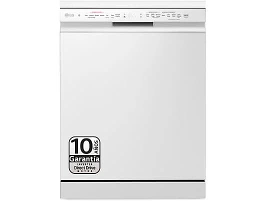 Lave-vaisselle - LG DF243FWS, 14 couverts, 10 programmes, 60 cm, Troisième panier, TrueSteam™, QuadWash™, Blanc