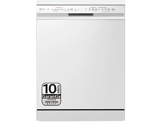Lave-vaisselle - LG DF243FWS, 14 couverts, 10 programmes, 60 cm, Troisième panier, TrueSteam™, QuadWash™, Blanc