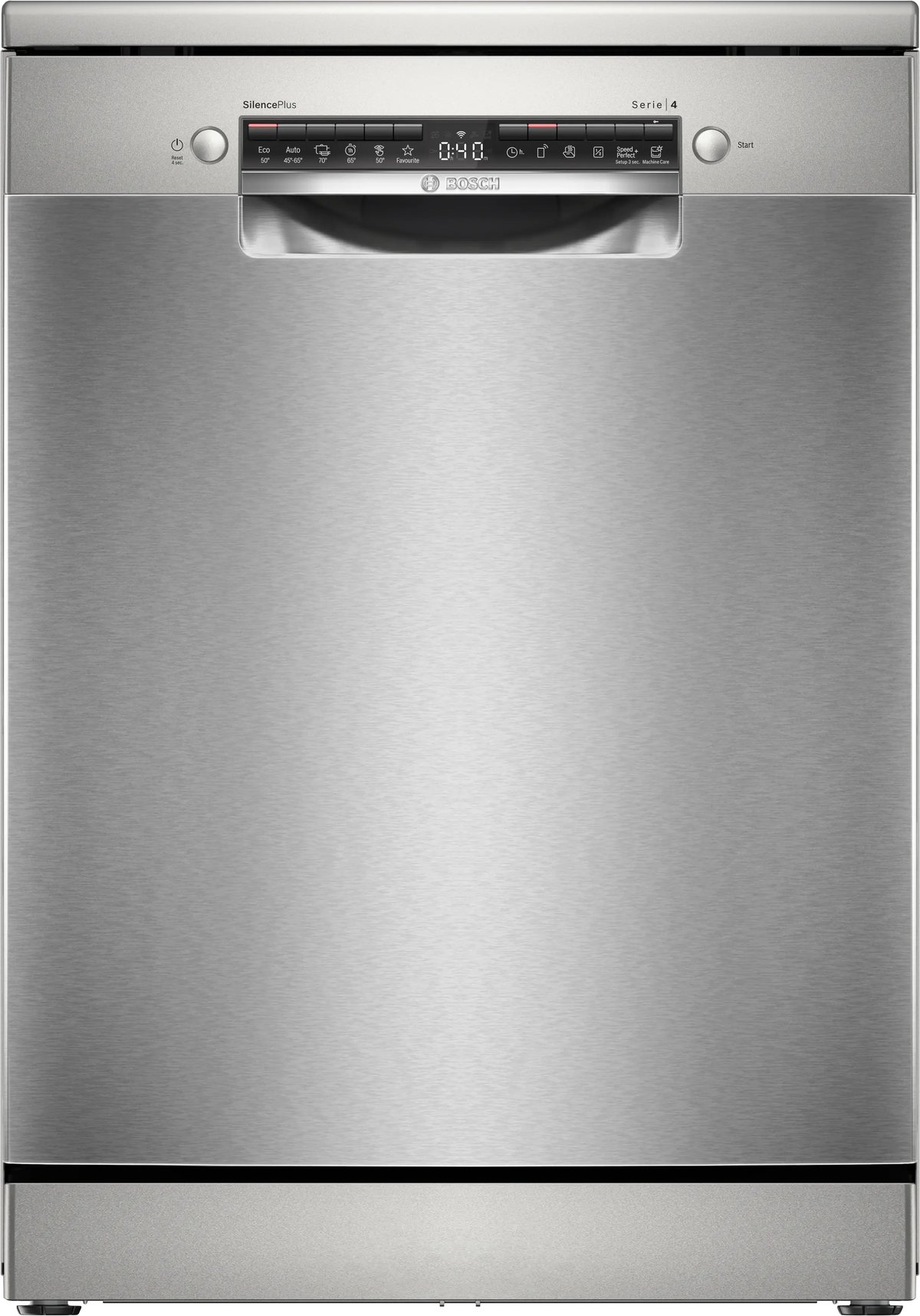 Lave-vaisselle pose libre Bosch SMS4EMI06E Série 4 – 14 couverts, 42 dB, Home Connect, Inox